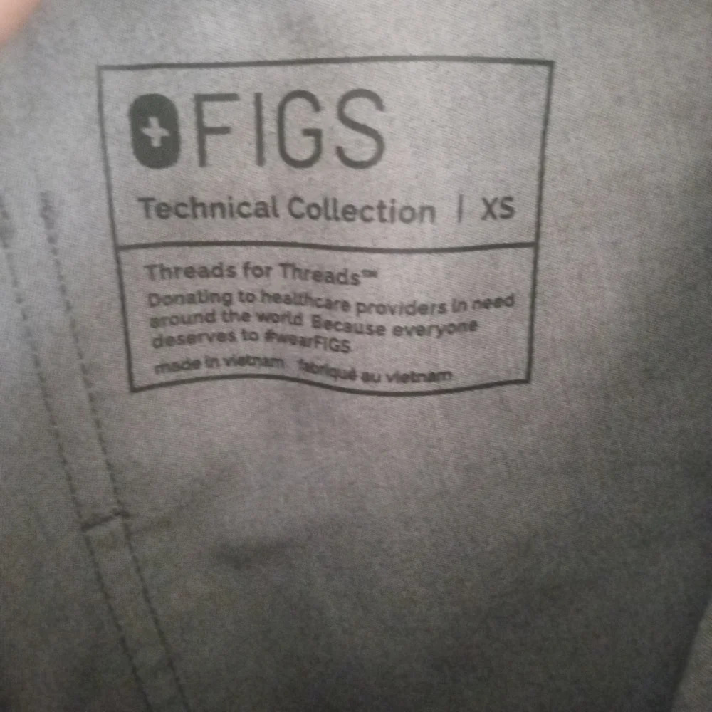 Figs Technical Collection Zamora Joggers  Graphite With Teal Drawstring Size XS - Picture 8 of 8